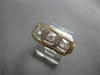 ANTIQUE LARGE .60CT OLD MINE DIAMOND 14KT 2 TONE GOLD 3 STONE UNISEX RING #28055