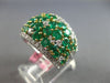 LARGE 1.56CT DIAMOND & AAA EMERALD 18KT 2 TONE GOLD MULTI ROW ANNIVERSARY RING