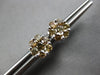 LARGE 1.0CT CHOCOLATE FANCY DIAMOND 14KT WHITE GOLD CLUSTER FLOWER STUD EARRINGS