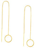 14KT YELLOW GOLD CLASSIC SOLID CIRCLE OF LIFE DOUBLE SIDED FUN HANGING EARRINGS