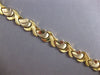 ESTATE WIDE 14KT WHITE & YELLOW GOLD 3D MATTE & SHINY MULTI LEAF FUN BRACELET