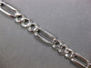 ESTATE LONG 14KT WHITE GOLD 3D CLASSIC SOLID 7.5MM FIGARO MENS BRACELET