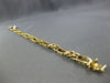 ESTATE LONG 14KT YELLOW GOLD 3D CLASSIC MATTE & SHINY FIGARO MENS BRACELET