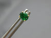 ESTATE .90CT AAA EMERALD 14KT YELLOW GOLD 3D OVAL SOLITAIRE STUD EARRINGS #27587