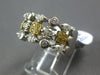 LARGE .75CT WHITE & CANARY DIAMOND PLATINUM & 18KT YELLOW GOLD ANNIVERSARY RING