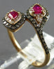 .73CT WHITE & MOCHA DIAMOND & AAA RUBY 14KT ROSE GOLD CRISS CROSS SNAKE FUN RING