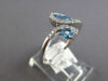 .81CT DIAMOND & AAA BLUE TOPAZ 14KT WHITE GOLD 3D PEAR SHAPE & ROUND LOVE RING