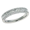 .63CT DIAMOND 14K WHITE GOLD 3D CLASSIC ROUND & BAGUETTE 3 ROW ANNIVERSARY RING