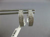 ESTATE .34CT DIAMOND 14KT WHITE GOLD CLASSIC 2 ROW HUGGIE HOOP HANGING EARRINGS