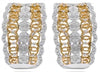 WIDE .51CT DIAMOND 14K 2 TONE GOLD OPEN FILIGREE FLORAL CLASSIC CLIP ON EARRINGS