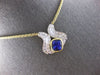 LARGE 3.2CT DIAMOND & AAA TANZANITE 18KT 2 TONE GOLD DOUBLE WAVE NECKLACE #28105