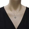 ESTATE .56CT DIAMOND 18KT WHITE GOLD CLASSIC HEART SHAPE LOVE FLOATING PENDANT