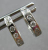 ANTIQUE .26CT DIAMOND 18K WHITE GOLD HANDCRAFTED FILIGREE SQUARE EARRINGS #28014