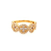 1.24CT DIAMOND 18KT YELLOW GOLD 3D MULTI FLOWER SEMI ETERNITY ANNIVERSARY RING