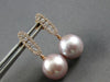 .45CT DIAMOND & AAA PINK SOUTH SEA PEARL 18KT ROSE GOLD 3D HALO HANGING EARRINGS