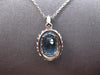 1.67CT DIAMOND & AAA BLUE TOPAZ 14KT WHITE GOLD 3D OVAL & ROUND FLOATING PENDANT