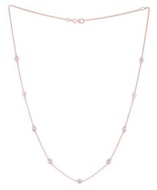 .50CT DIAMOND 14KT ROSE GOLD ROUND BY THE YARD ADJUSTABLE 16-18" LOVE NECKLACE
