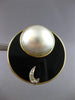 EXTRA LARGE .12CT DIAMOND & AAA PEARL & ONYX 14KT TWO TONE GOLD EARRINGS #27536