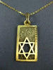 ESTATE 14KT YELLOW GOLD 3D CLASSIC RECTANGULAR STAR OF DAVID PENDANT #742