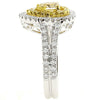 1.43CT WHITE & FANCY YELLOW DIAMOND 18KT 2 TONE GOLD PEAR SHAPE ENGAGEMENT RING