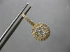 LARGE .82CT DIAMOND 18KT YELLOW GOLD ROUND CLUSTER FLOWER HALO HANGING EARRINGS