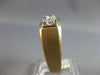ESTATE .75CT DIAMOND 14KT 2 TONE GOLD THREE STONE MATTE & SHINY MENS RING #27728