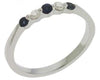 .30CT DIAMOND & AAA SAPPHIRE 14KT WHITE GOLD ROUND 5 STONE SHARED PRONG FUN RING