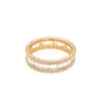 1.81CT DIAMOND 18KT YELLOW GOLD ROUND & BAGUETTE 3 ROW ETERNITY ANNIVERSARY RING