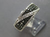 WIDE .75CT WHITE & BLACK DIAMOND 14KT WHITE GOLD MULTI ROW CRISS CROSS LOVE RING