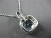 1.85CT DIAMOND & AAA AQUAMARINE 14KT WHITE GOLD CUSHION & ROUND FLOATING PENDANT