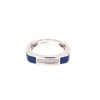 ESTATE .05CT DIAMOND & BLUE ENAMEL 18KT WHITE GOLD 3D CLASSIC 5 STONE FUN RING