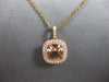 1.58CT DIAMOND & AAA MORGANITE 14KT ROSE GOLD HALO FILIGREE FUN FLOATING PENDANT