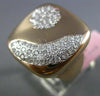ESTATE LARGE .95CT DIAMOND 14KT WHITE & ROSE GOLD CLUSTER SUNFLOWER MIRROR RING