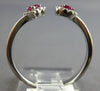 .44CT DIAMOND & AAA RUBY 14KT WHITE GOLD 3D ROUND & PEAR SHAPE TENSION LOVE RING