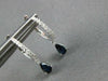 .67CT DIAMOND & AAA SAPPHIRE 14KT WHITE GOLD PEAR SHAPE HUGGIE HANGING EARRINGS