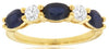 2.09CT DIAMOND & AAA SAPPHIRE 14KT YELLOW GOLD 3D OVAL & ROUND SHARED PRONG RING