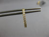 ESTATE .27CT DIAMOND 18K YELLOW GOLD 3D CLASSIC OVAL HUGGIE FUN HANGING EARRINGS