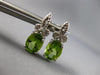 2.64CT DIAMOND & AAA PERIDOT 14KT WHITE GOLD OVAL & ROUND FUN HANGING EARRINGS