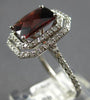 LARGE 3.44CT DIAMOND & AAA GARNET 14K WHITE GOLD 3D CUSHION & ROUND OCTAGON RING