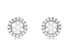 ESTATE .29CT DIAMOND 14KT WHITE GOLD 3D CLASSIC ROUND EARRING JACKETS