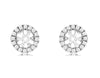 ESTATE .29CT DIAMOND 14KT WHITE GOLD 3D CLASSIC ROUND EARRING JACKETS