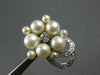 ANTIQUE LARGE OLD MINE DIAMOND & AAA SOUTH SEA PEARL 14KT 2 TONE GOLD EARRINGS