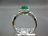 WIDE 1.14CT DIAMOND & AAA EMERALD 14KT WHITE GOLD 3D SQUARE HALO ENGAGEMENT RING