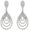 ESTATE 1.28CT DIAMOND 14K WHITE GOLD MULTI TEAR DROP CHANDELIER HANGING EARRINGS