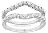 .50CT DIAMOND 14KT WHITE GOLD 3D CLASSIC ROUND DOUBLE V INSERT ANNIVERSARY RING