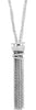 ESTATE .20CT DIAMOND 18K WHITE GOLD ROUND MULTI CHAIN CHANDELIER LARIAT NECKLACE