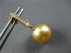 .16CT DIAMOND & AAA GOLDEN SOUTH SEA PEARL 18KT YELLOW GOLD BAR HANGING EARRINGS