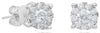 ESTATE .37CT DIAMOND 14KT WHITE GOLD 3D ROUND CLASSIC HALO FLOWER STUD EARRINGS