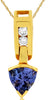 .85CT DIAMOND & AAA TANZANITE 14KT YELLOW GOLD TRILLION & ROUND ANCHOR PENDANT
