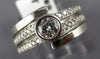 1.56CT DIAMOND 14KT WHITE GOLD SOLITAIRE MULTI ROW BEZEL ENGAGEMENT RING #18689